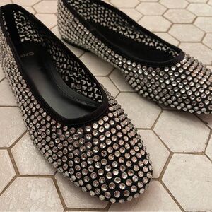 Mango Rhinestone ballerina shoes